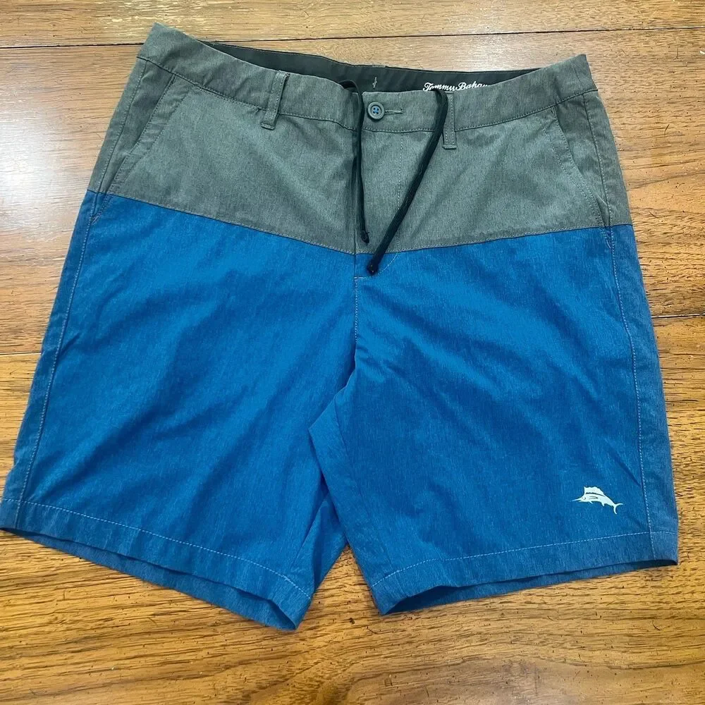 Tommy Bahama Men’s Gray & Blue Hybrid Performance Shorts
